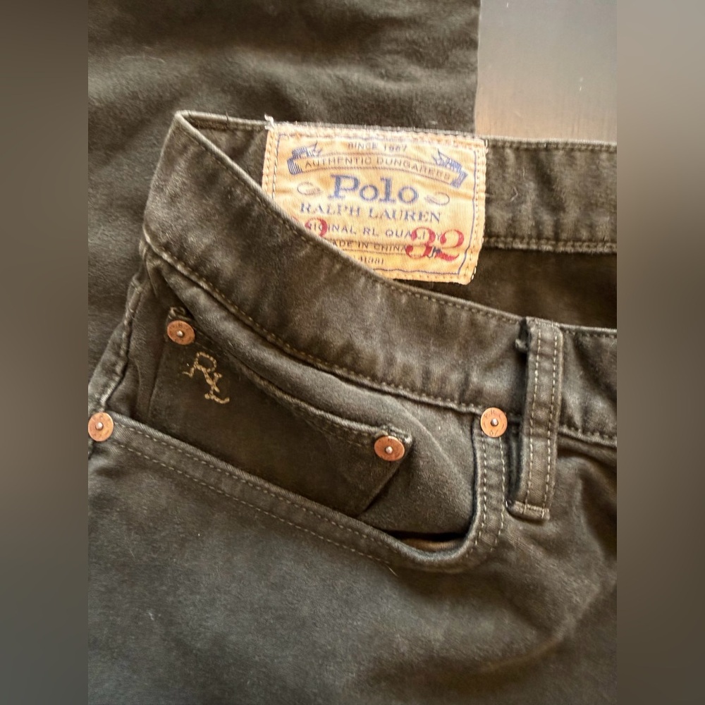Polo by Ralph Lauren Men's Olive 5 pocket Slim Straight Chinos/Jeans